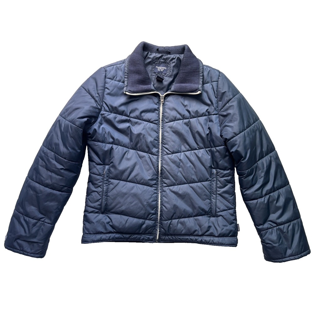 Vtg ABERCROMBIE & FITCH Womens Jacket Puffer Full Zip Retro Y2K Athleisure- Sz M